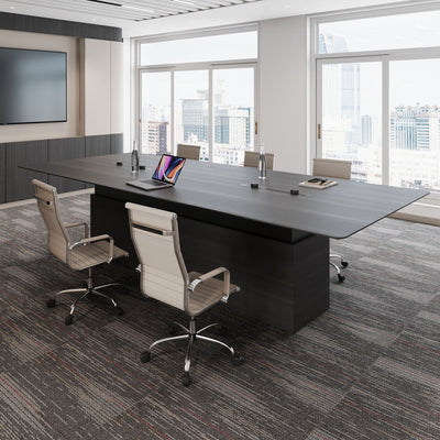 Modern Luxury Extendable Wooden Electric Adjustable Height Conference Table Standing Desk Design for Big Meetings Office