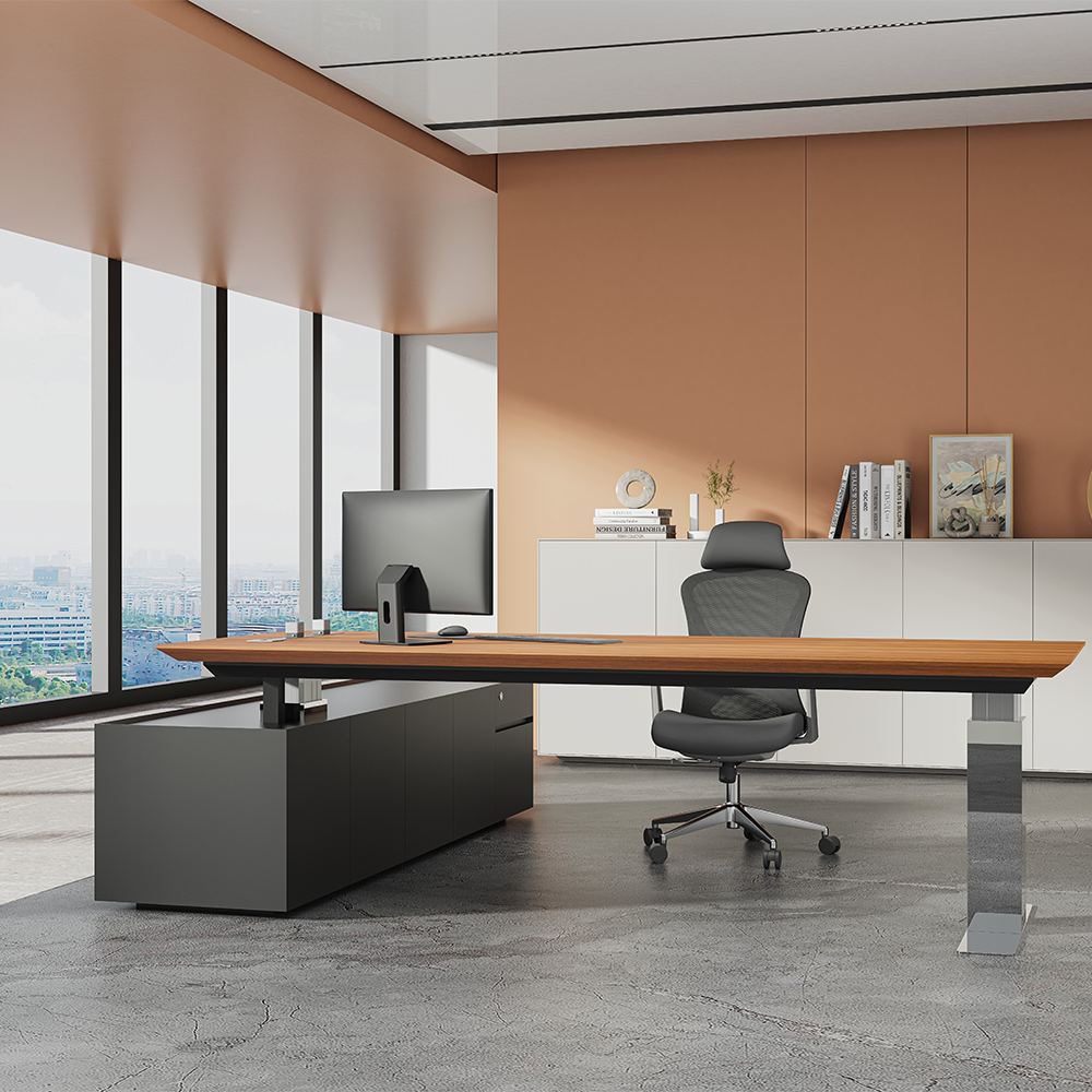 Electric Standing Boss Desk Height Adjustable Table Frame Convertible 3 Stage up Lift Office Use Executive Desk