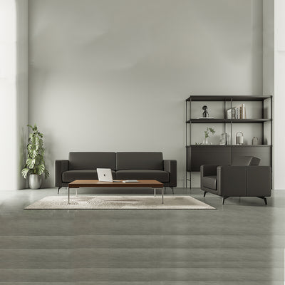 Custom Italian Leather Sofa - Modern Lounge Chair with Armrests for Living Room