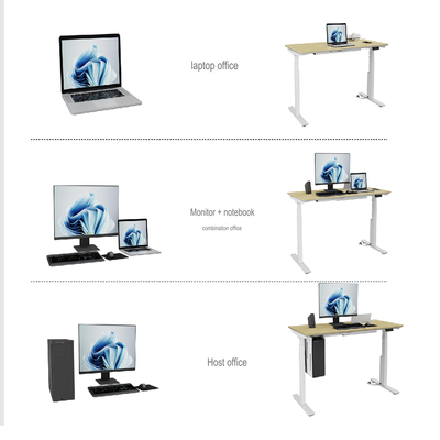 Modular and Extendable Modern Home Office Height Adjustable Electric Lifting Desk Wooden Standing Adjustable Table