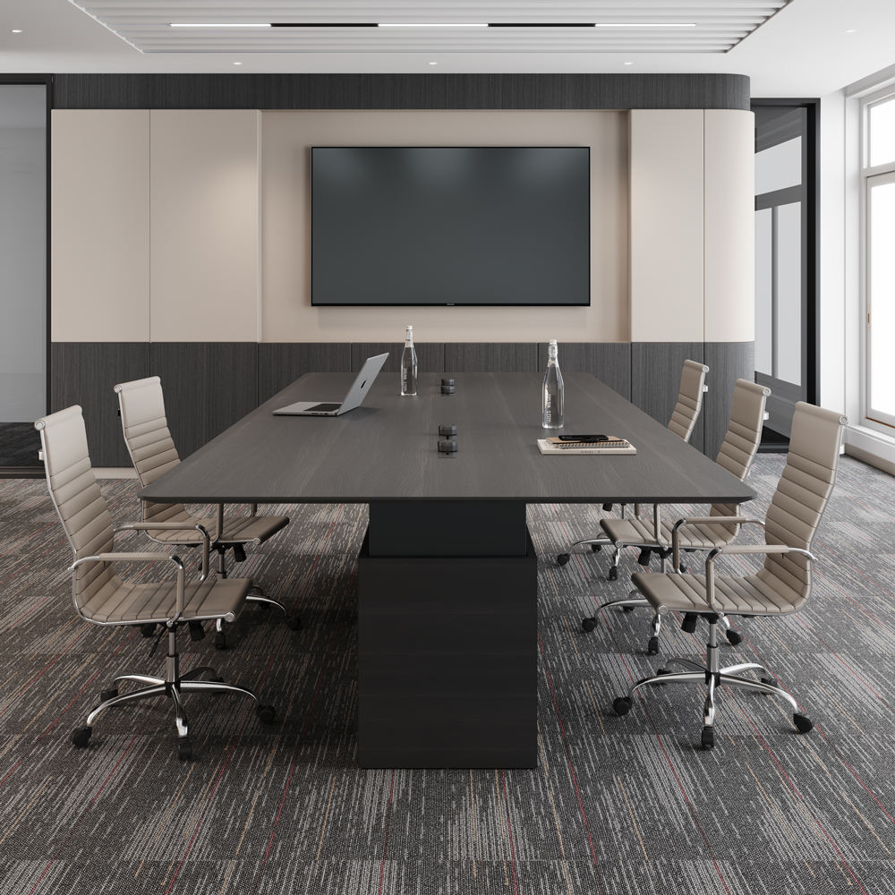 Modern Luxury Extendable Wooden Electric Adjustable Height Conference Table Standing Desk Design for Big Meetings Office