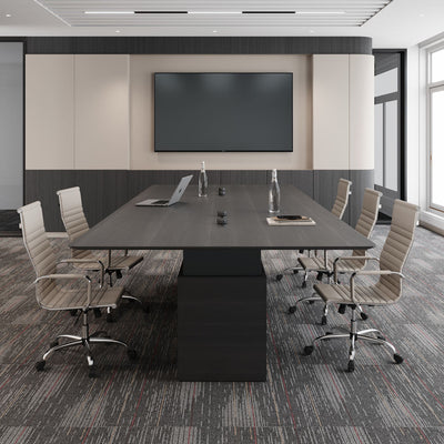 Modern Luxury Extendable Wooden Electric Adjustable Height Conference Table Standing Desk Design for Big Meetings Office