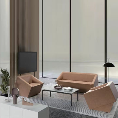 Cubist Office Sofa - Architectural Lounge Chair with Bold Geometric Lines