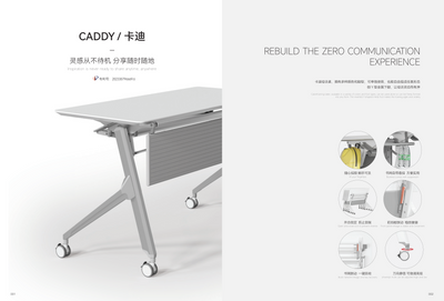 Folding Training Student Desk Stack Splice Combination Round Office Conference Table Free Splice Negotiation Desk