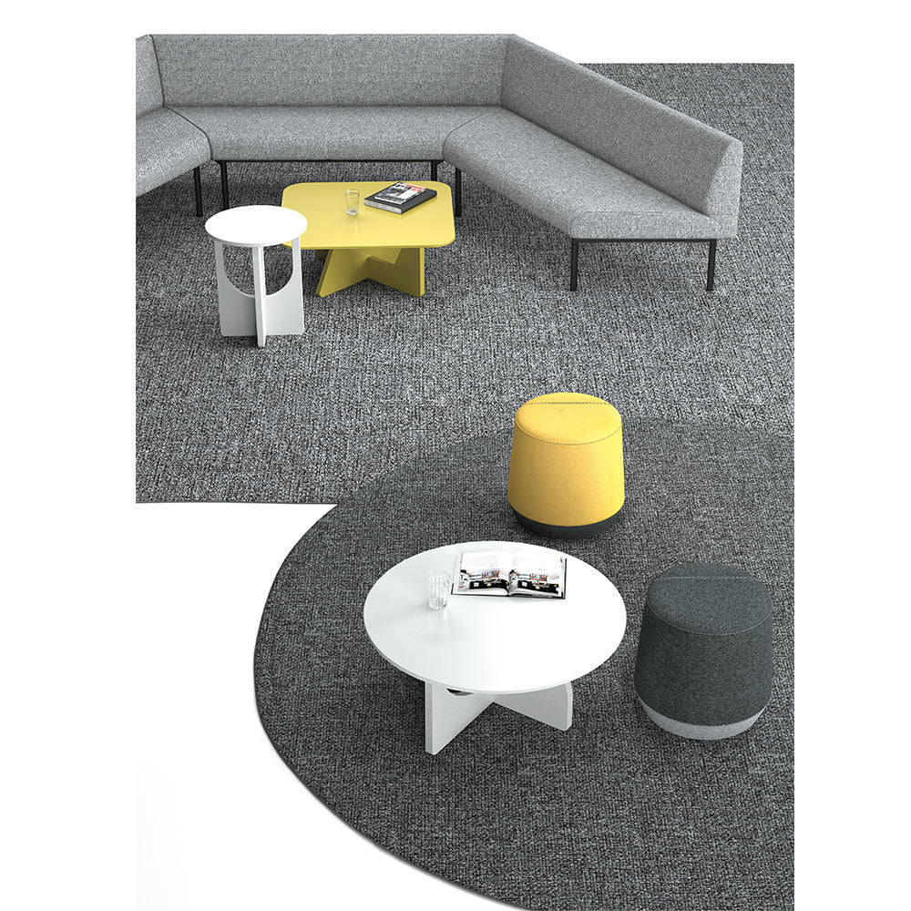 Modern Leisure U-Shaped Office Sofa with White Square Coffee Table Simple Modular Design Including a Few Edge Table