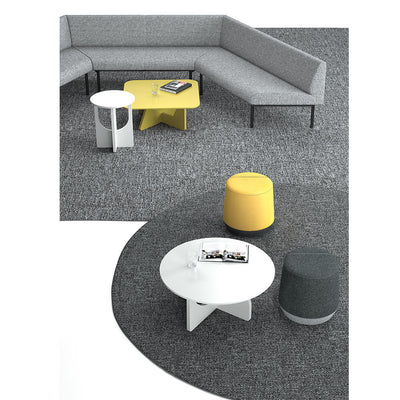 Modern Leisure U-Shaped Office Sofa with White Square Coffee Table Simple Modular Design Including a Few Edge Table
