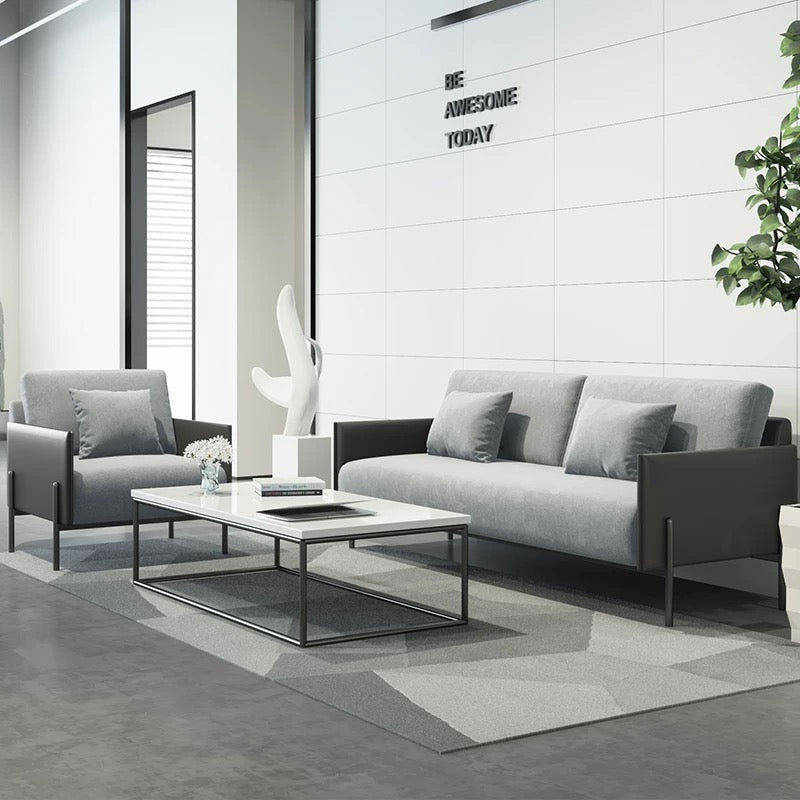 Modern Reception Sofa - Durable Tech Fabric Office Lounge Seating