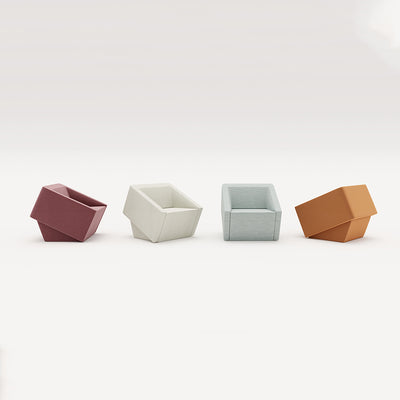 Cubist Office Sofa - Architectural Lounge Chair with Bold Geometric Lines
