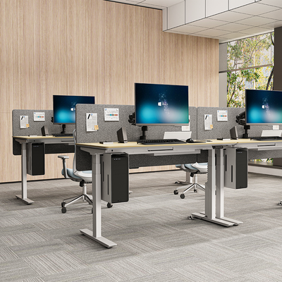 Modular and Extendable Modern Home Office Height Adjustable Electric Lifting Desk Wooden Standing Adjustable Table