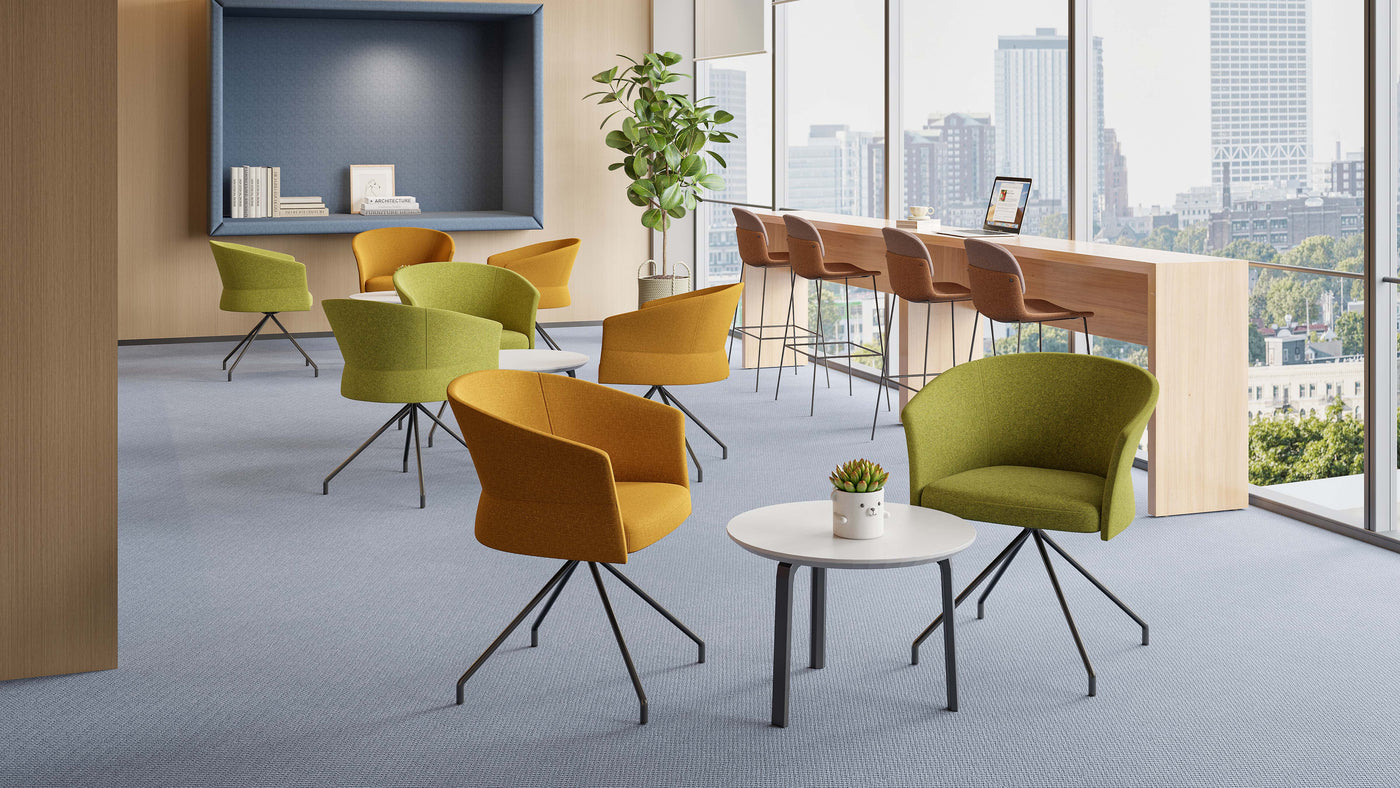 Boucle Barrel Chair - Modern Accent Chair for Reception & Lounge