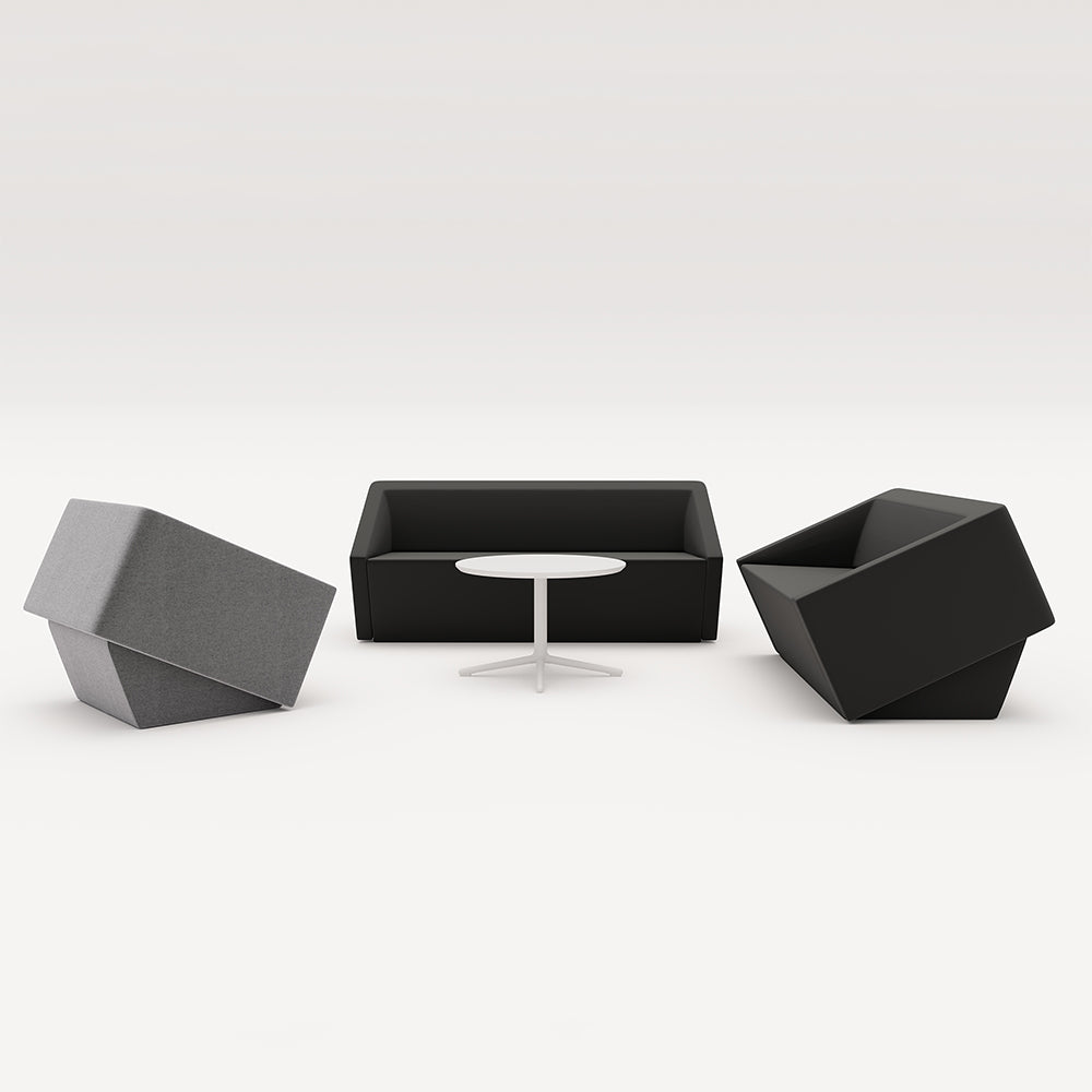 Cubist Office Sofa - Architectural Lounge Chair with Bold Geometric Lines