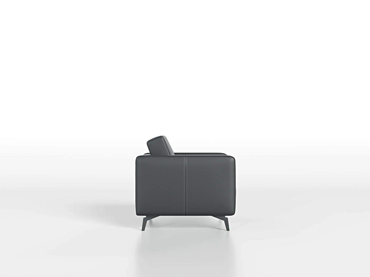 Custom Italian Leather Sofa - Modern Lounge Chair with Armrests for Living Room