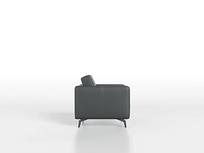 Custom Italian Leather Sofa - Modern Lounge Chair with Armrests for Living Room