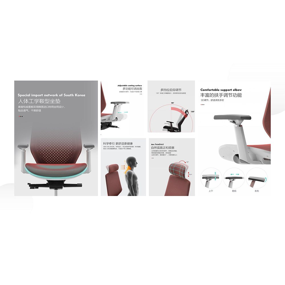 Office Furniture Executive Chair Ergonomic Computer Chair with Chrome Metal Base