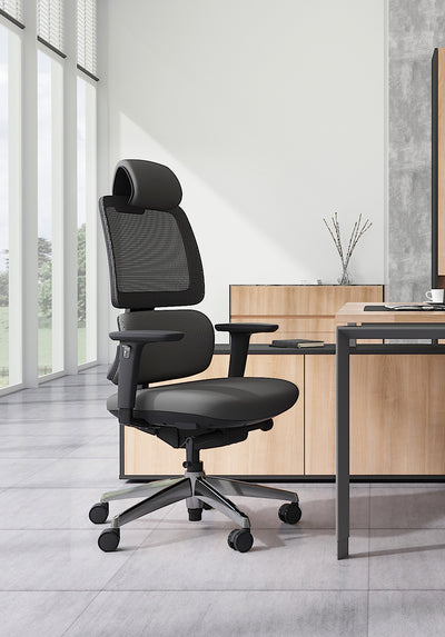 Heavy-duty Office Ergonomics Staff Chair Luxury Executive Rotating Mesh Chair Office Furniture with Headrest and Waist Support