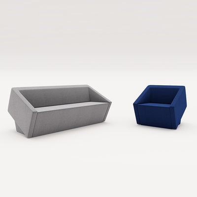 Cubist Office Sofa - Architectural Lounge Chair with Bold Geometric Lines