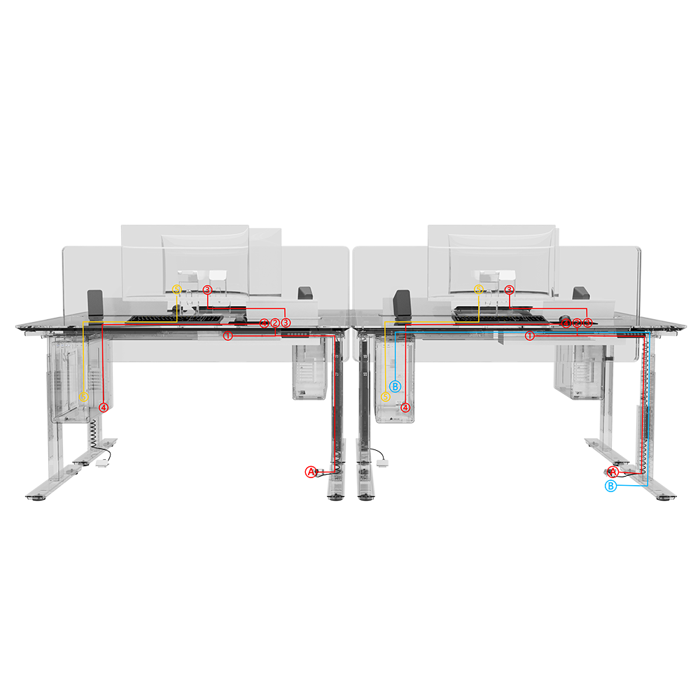 Modular and Extendable Modern Home Office Height Adjustable Electric Lifting Desk Wooden Standing Adjustable Table