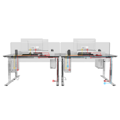 Modular and Extendable Modern Home Office Height Adjustable Electric Lifting Desk Wooden Standing Adjustable Table