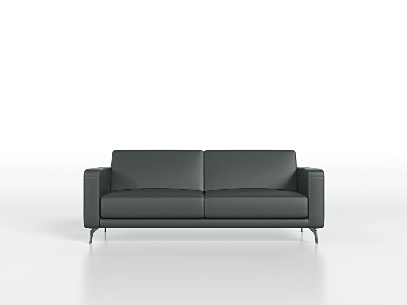 Custom Italian Leather Sofa - Modern Lounge Chair with Armrests for Living Room