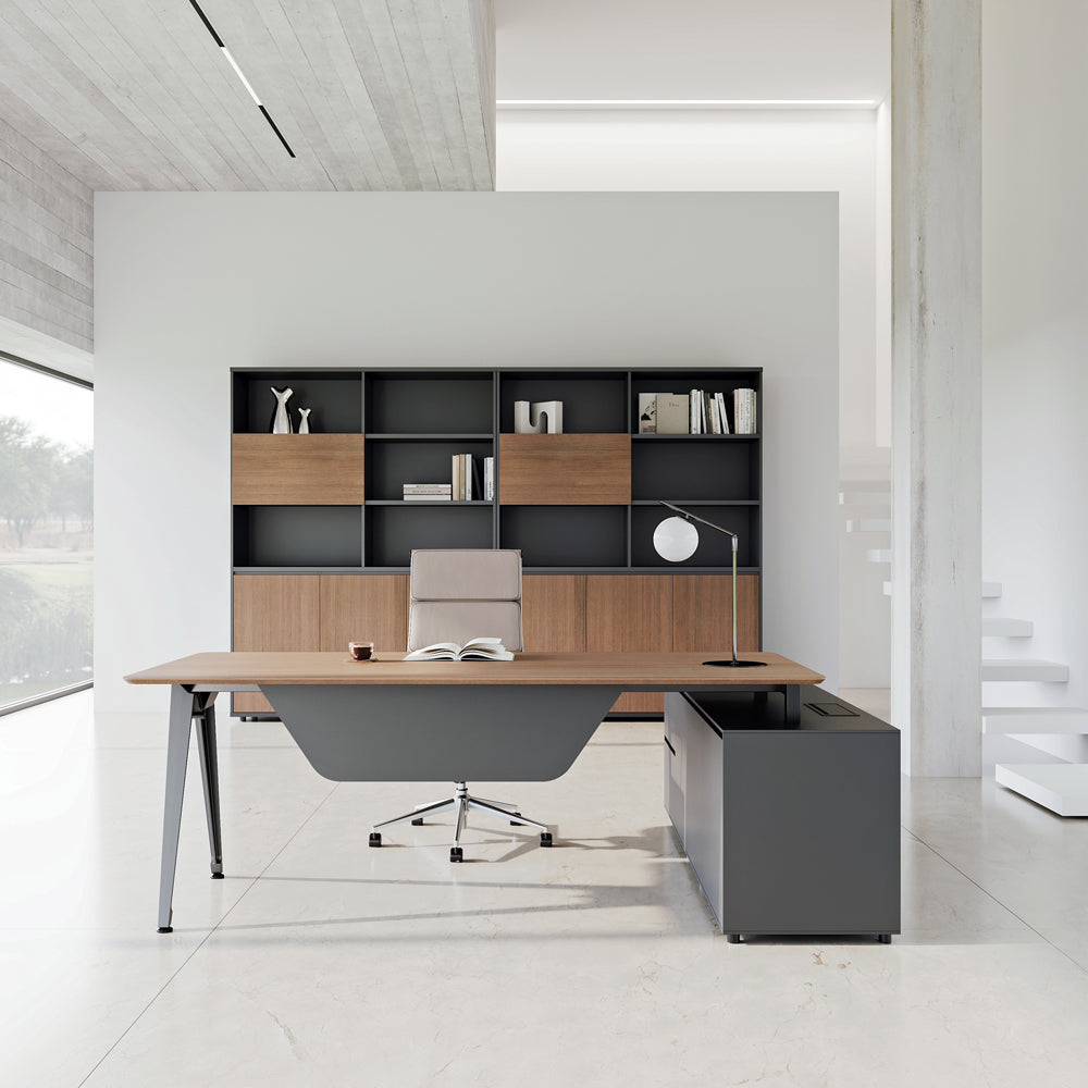 Traditional Executive Desk - Premium Wood Office Desk with Filing Storage