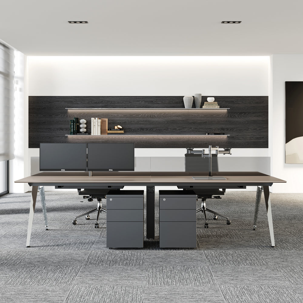 Custom Team Desk - Minimalist Design with Multifunctional Storage Options