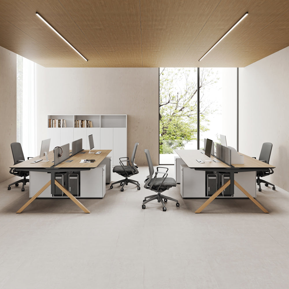 Modular Office Desk with Storage Cabinets