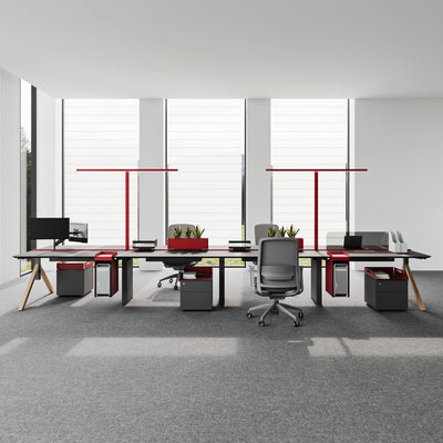 Dual Workstation Desk - Built-in Cable Management & Task Lighting