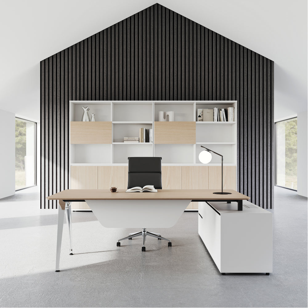 Modular L-Shaped Executive Desk with Smart Storage