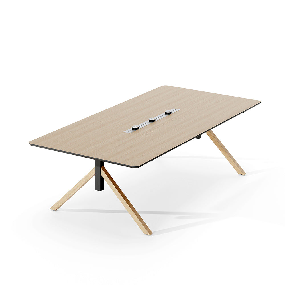 Modern Executive Conference Table Customizable Solid Wood Office Desk with Cable Management & Minimalist Design