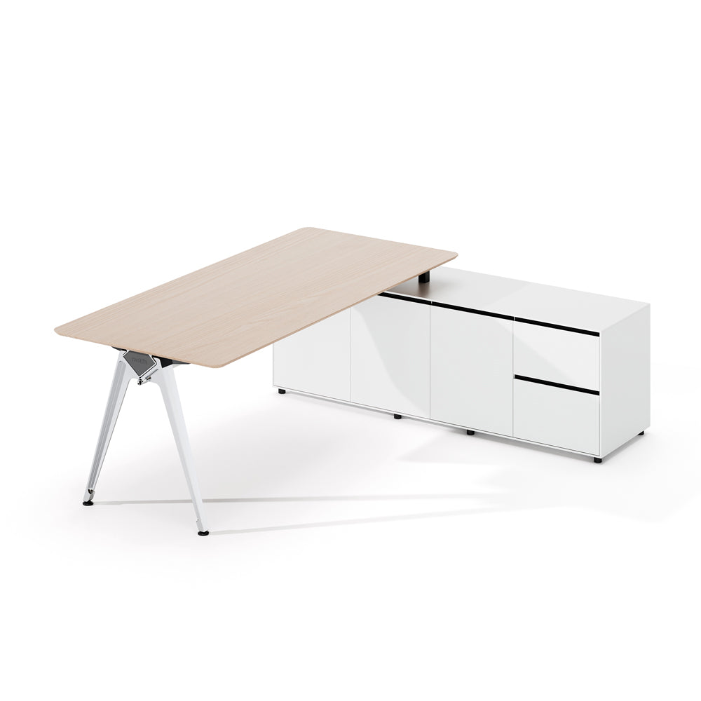 Modular L-Shaped Executive Desk with Smart Storage