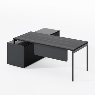 Executive Office Desk - Angular Minimalist Design with Spacious Worksurface