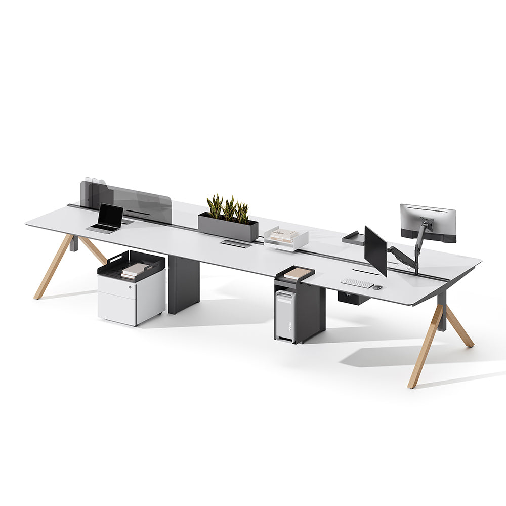 Modular Office Desk with Hanging Storage & Hidden Outlets