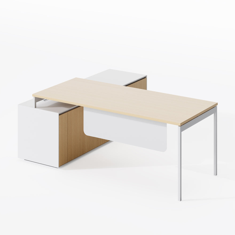 Managerial Desk - Monolithic Structure with Streamlined Aesthetics