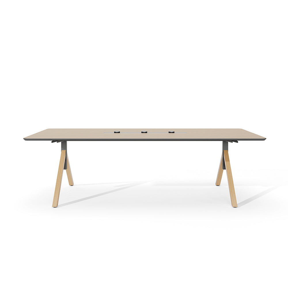 Modern Executive Conference Table Customizable Solid Wood Office Desk with Cable Management & Minimalist Design