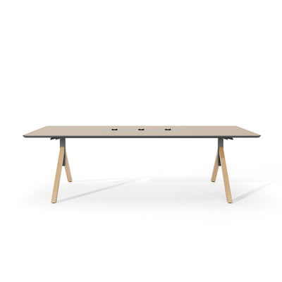 Modern Executive Conference Table Customizable Solid Wood Office Desk with Cable Management & Minimalist Design