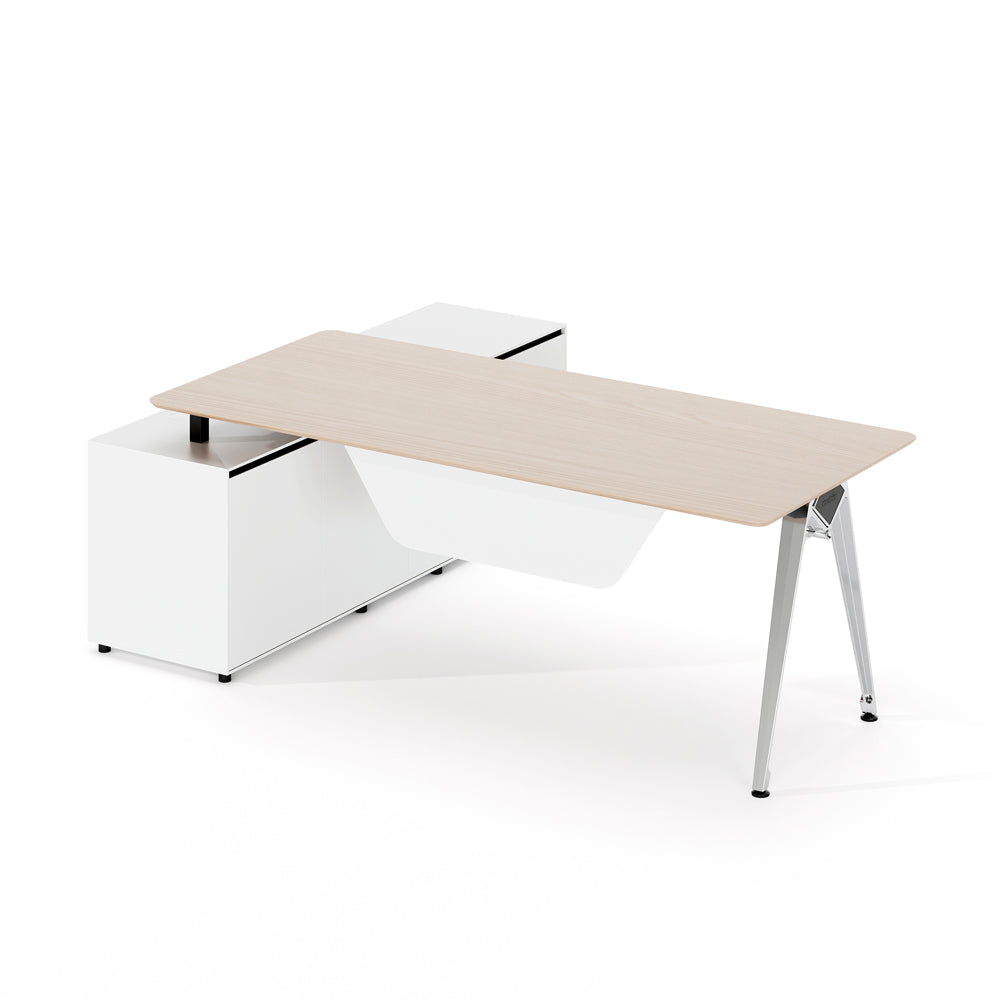 Modular L-Shaped Executive Desk with Smart Storage