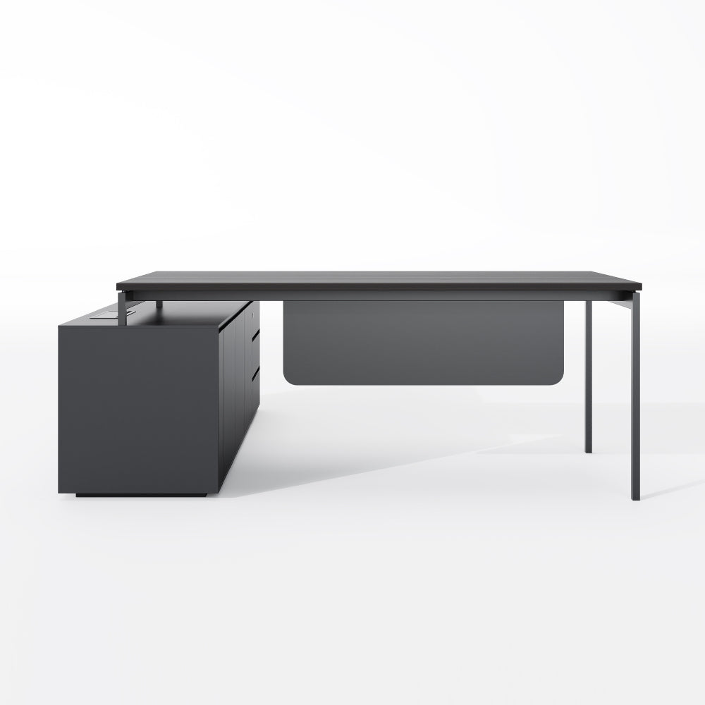 Executive Office Desk - Angular Minimalist Design with Spacious Worksurface