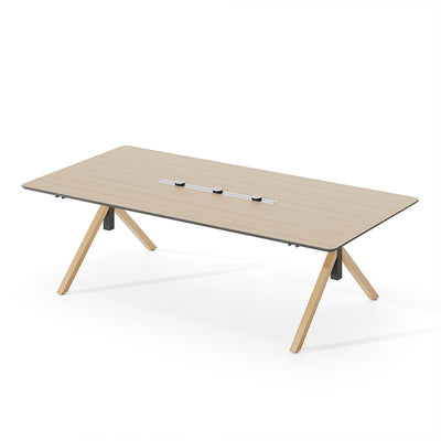 Modern Executive Conference Table Customizable Solid Wood Office Desk with Cable Management & Minimalist Design
