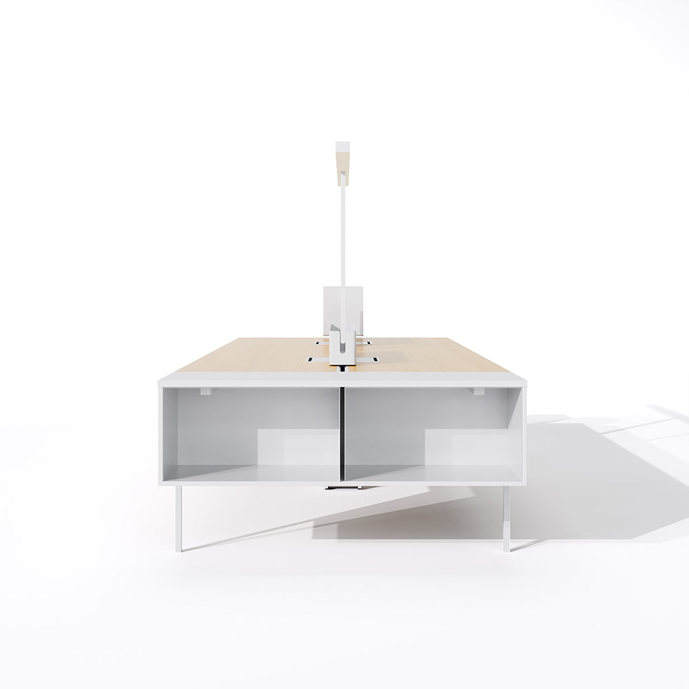 Modular Office Desk for Teams - Partition & End Storage