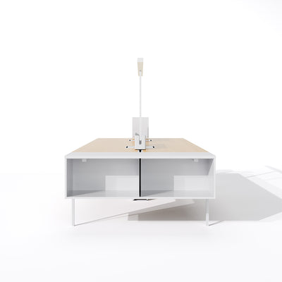 Modular Office Desk for Teams - Partition & End Storage