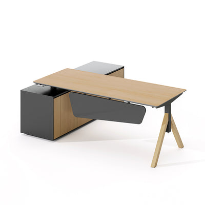 Premium Office Desk with Single Leg & Storage Unit