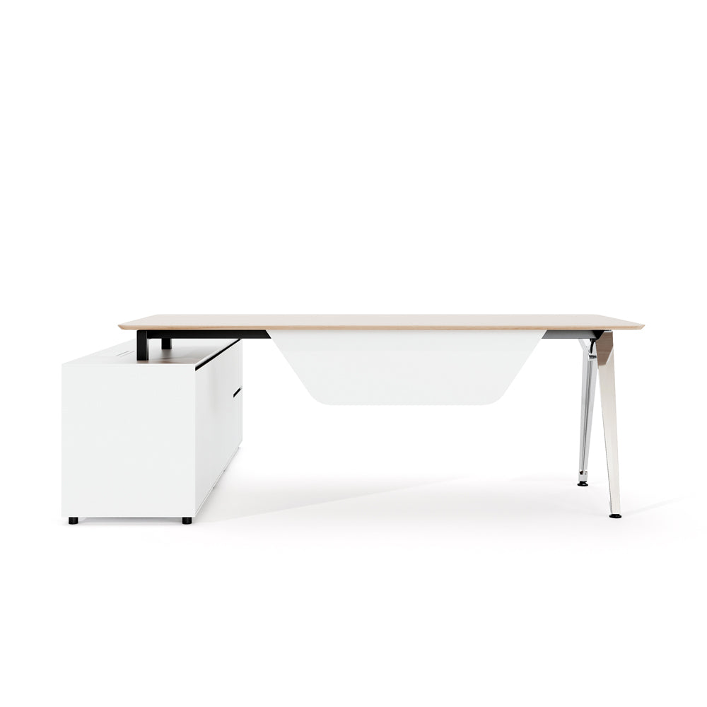 Modular L-Shaped Executive Desk with Smart Storage