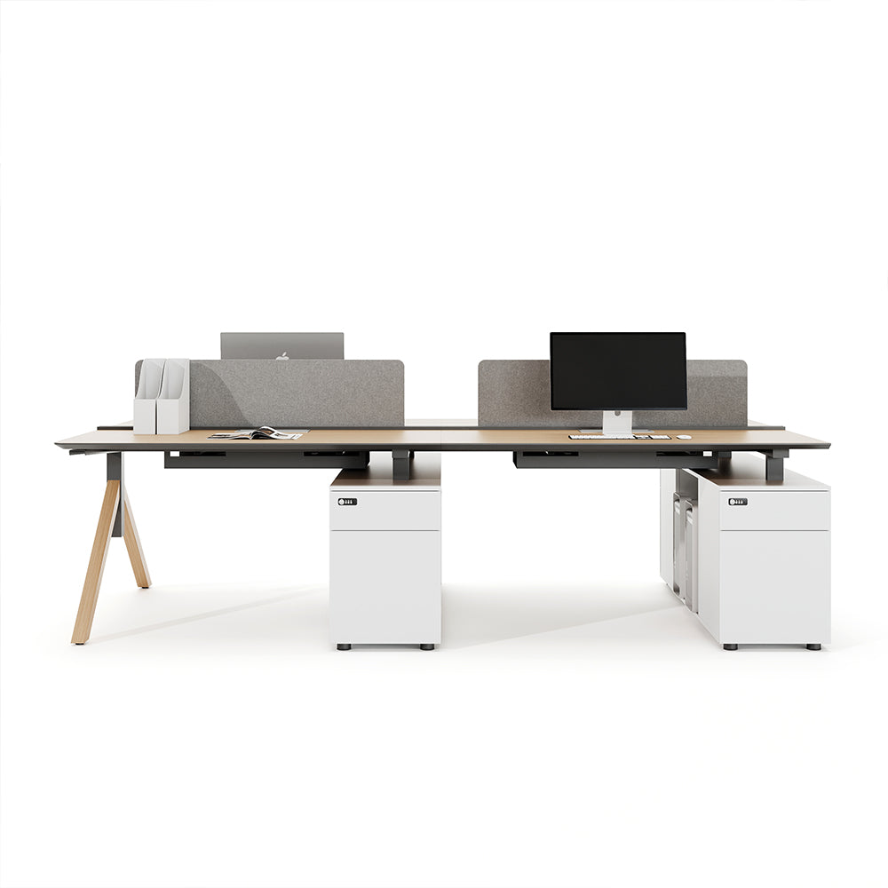 Modular Office Desk with Storage Cabinets
