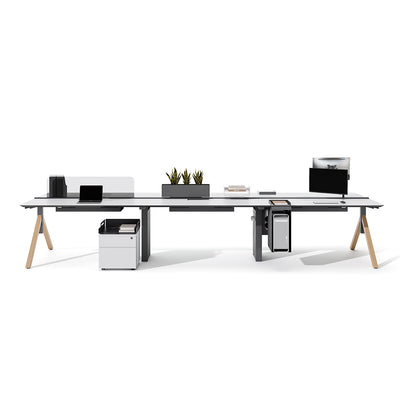 Modular Office Desk with Hanging Storage & Hidden Outlets