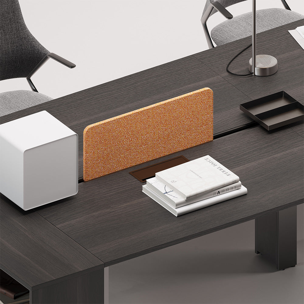 Space-Saving Office Desk - Dual Seats with Dividers & Storage