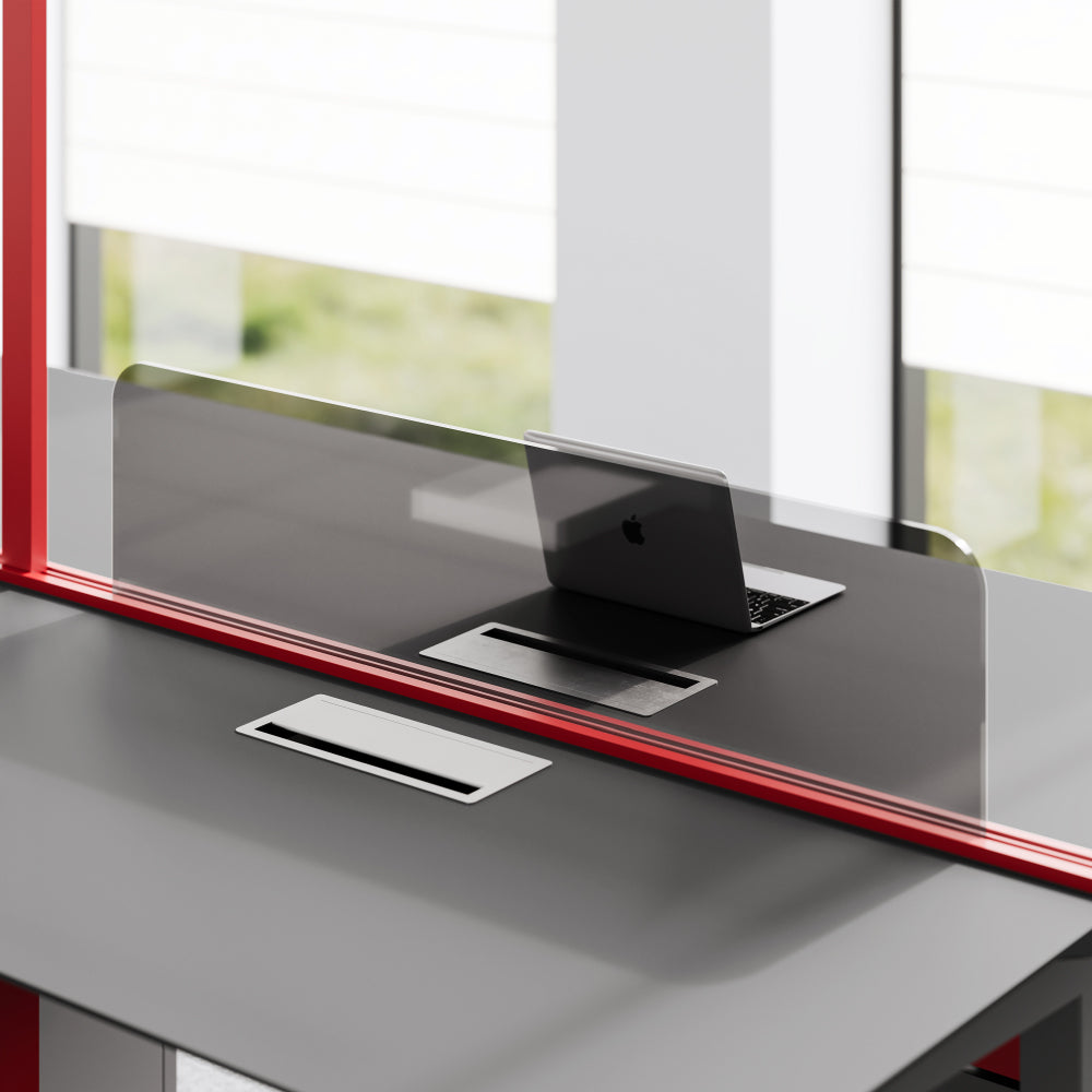 Dual Workstation Desk - Built-in Cable Management & Task Lighting