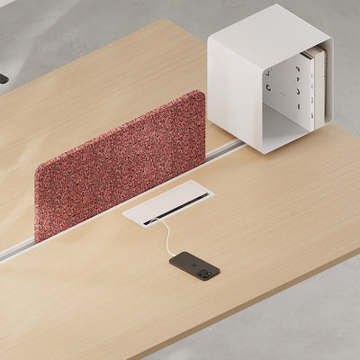Modular Office Desk for Teams - Partition & End Storage