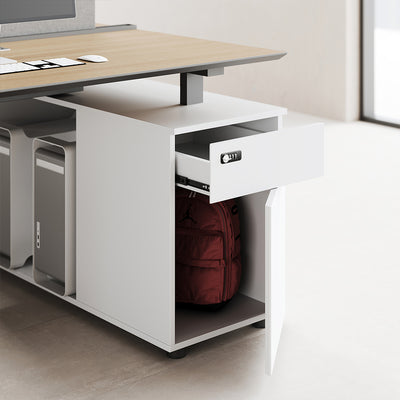 Modular Office Desk with Storage Cabinets