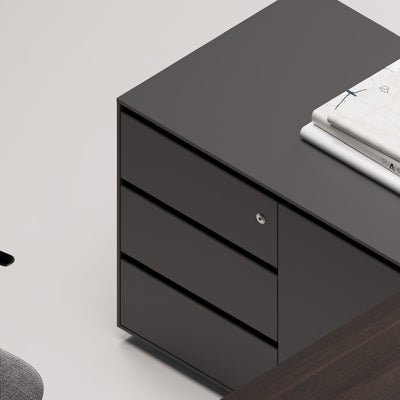 Executive Office Desk - Angular Minimalist Design with Spacious Worksurface