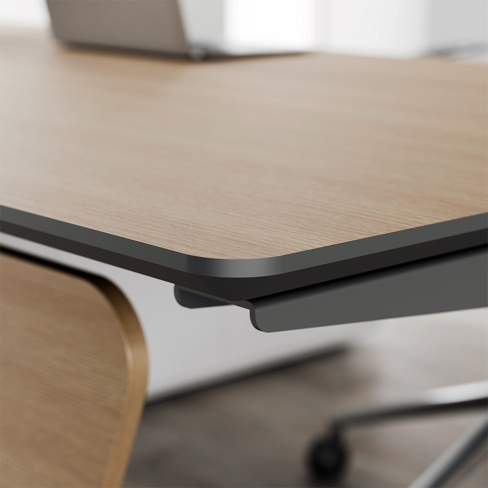 Executive Office Desk with Integrated Storage Cabinet